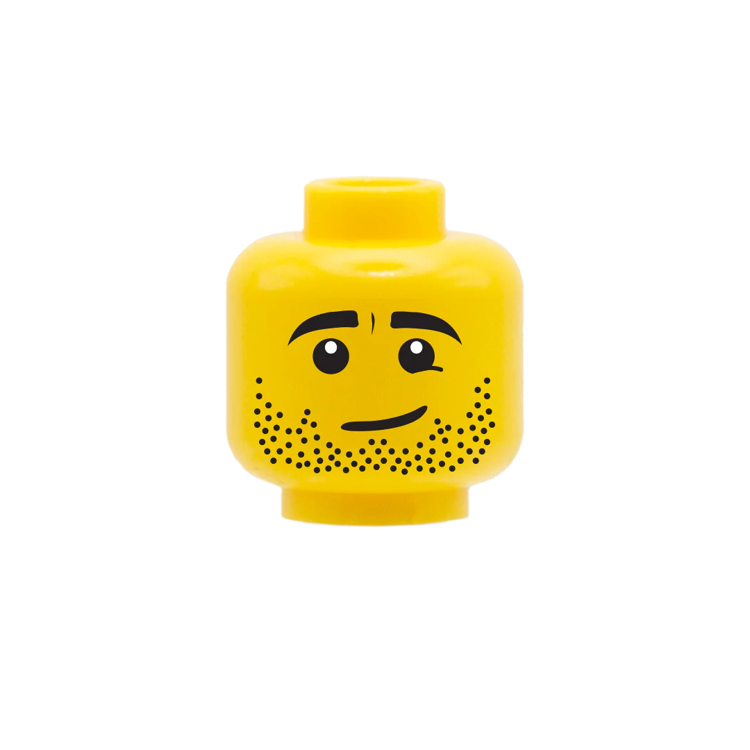 Stubble Smirk - Custom Printed Minifigure Head - Image 2