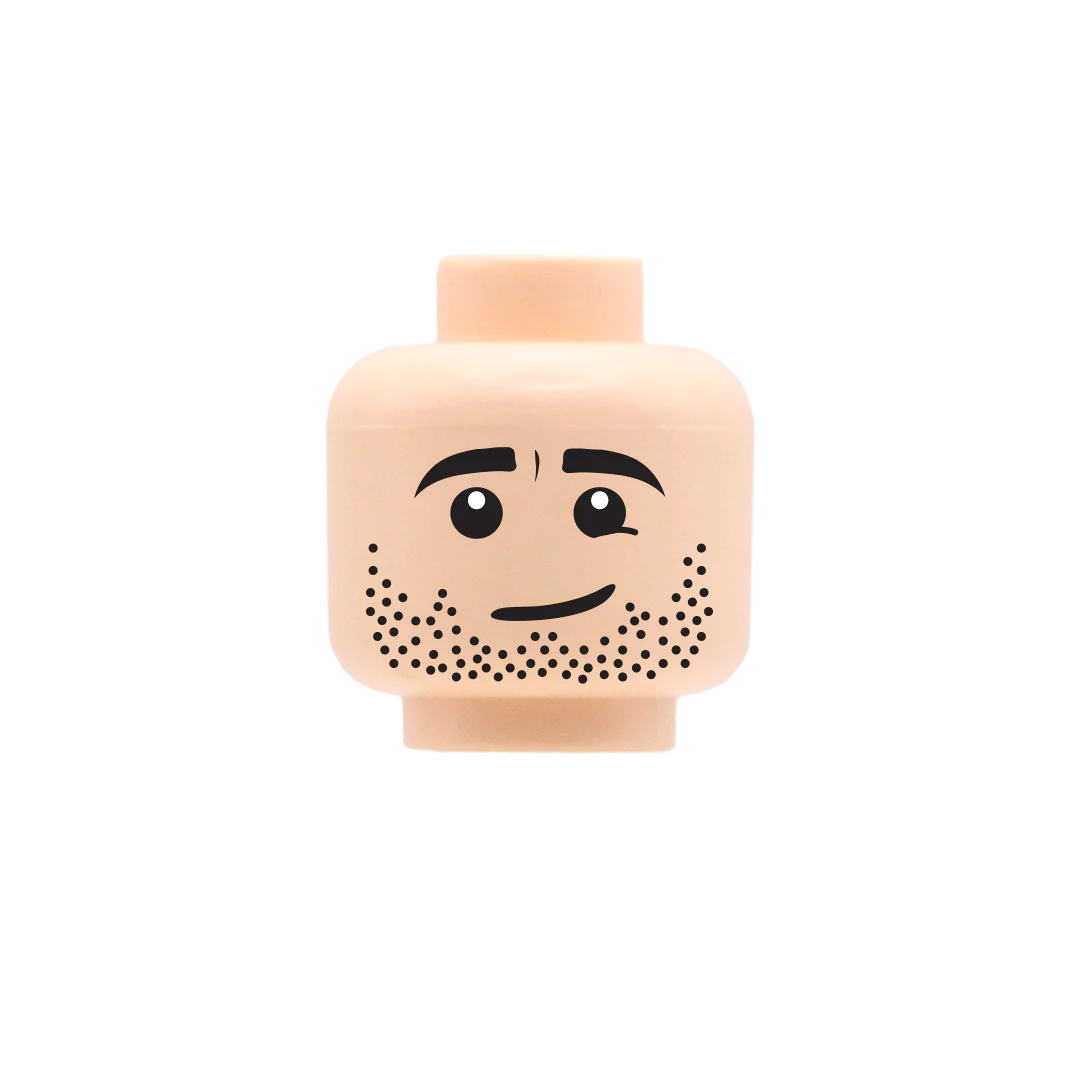 Stubble Smirk - Custom Printed Minifigure Head - Image 3