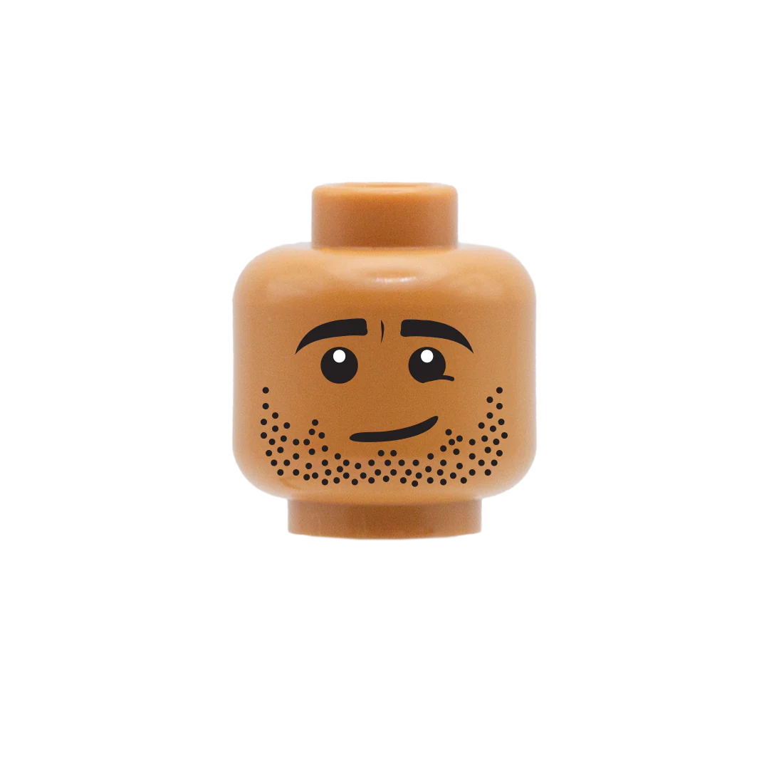 Stubble Smirk - Custom Printed Minifigure Head - Image 4