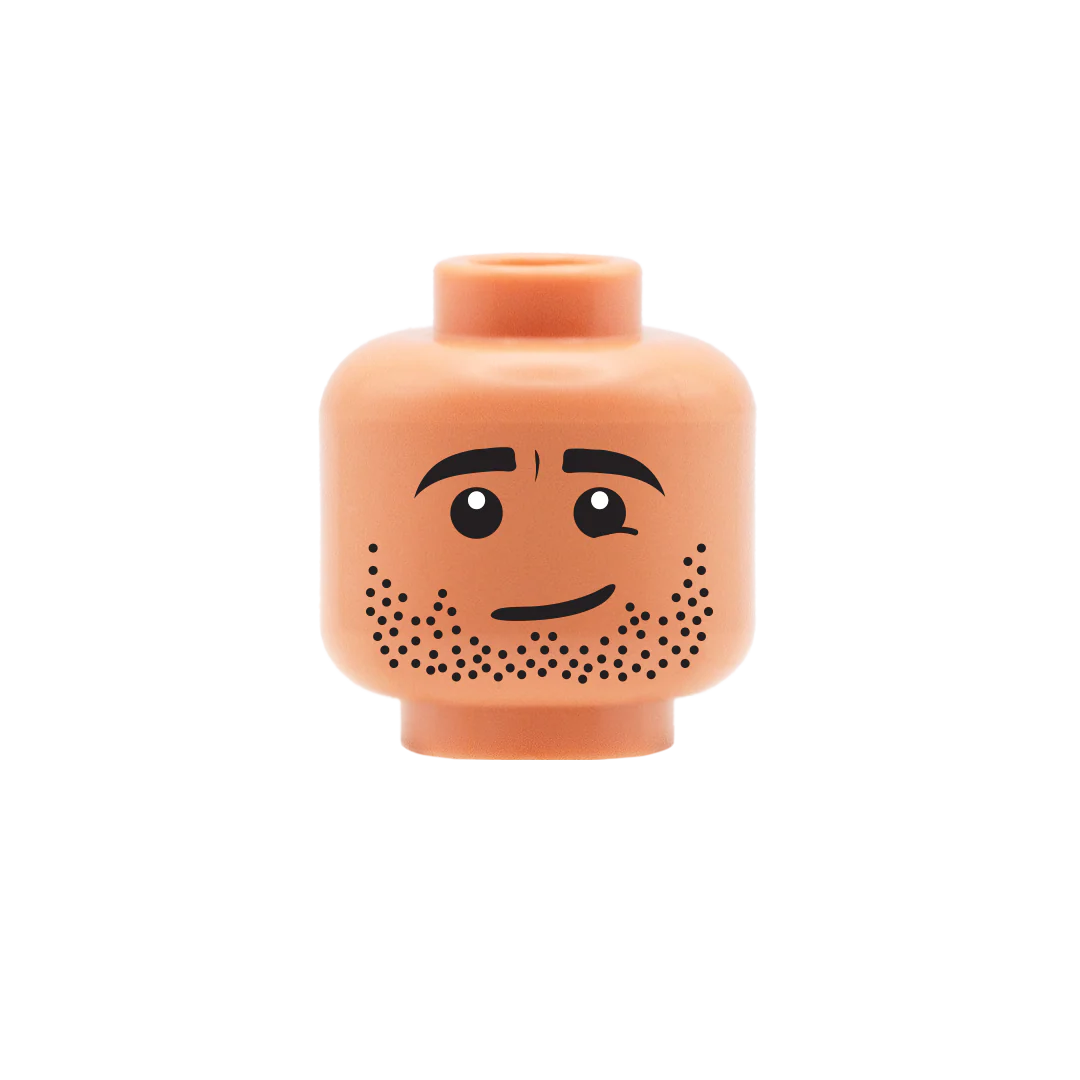 Stubble Smirk - Custom Printed Minifigure Head - Image 5