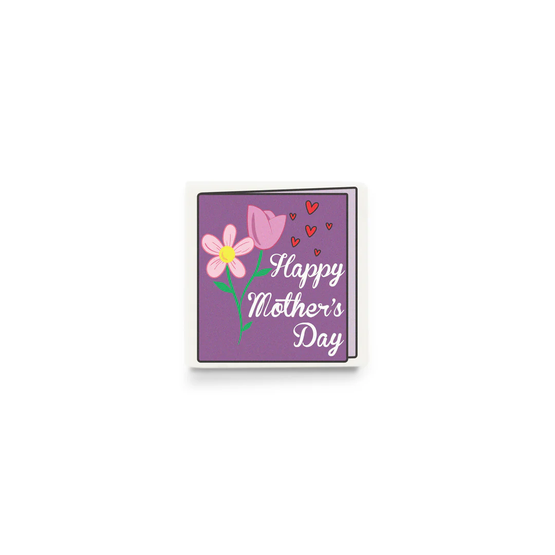 Happy Mother's Day Card (Purple with Flowers) - Custom Design Tile
