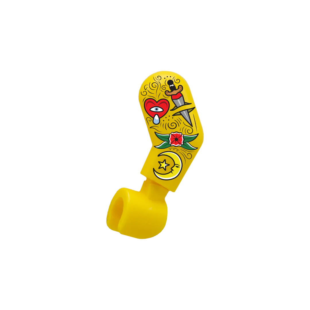 Heart, Dagger, Moon Sleeve Tattoo - Custom Design Minifigure Arm - Image 2