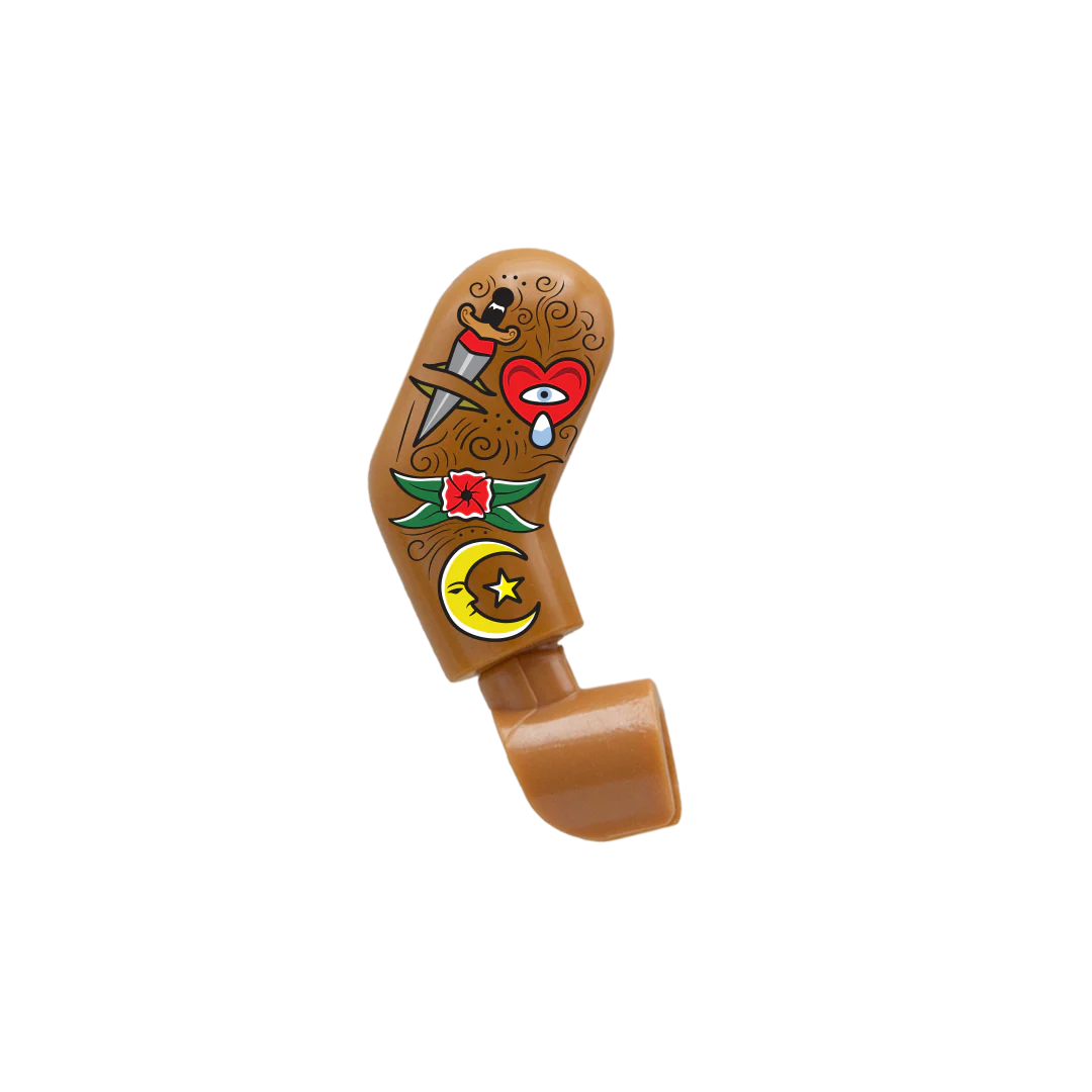 Heart, Dagger, Moon Sleeve Tattoo - Custom Design Minifigure Arm - Image 7