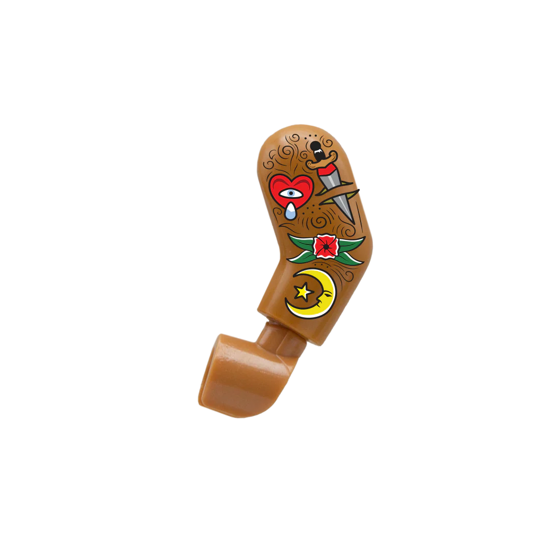 Heart, Dagger, Moon Sleeve Tattoo - Custom Design Minifigure Arm - Image 8