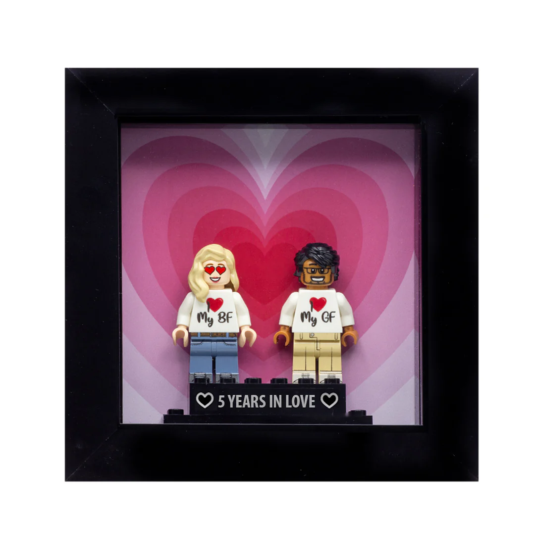 Heartbeat Couples Frame - Custom Minifigure Display