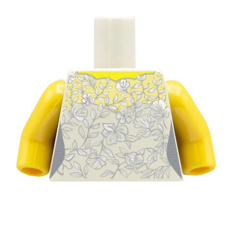 High Neck Diamond Back Wedding Dress - Custom Design Minifigure Torso - Image 3