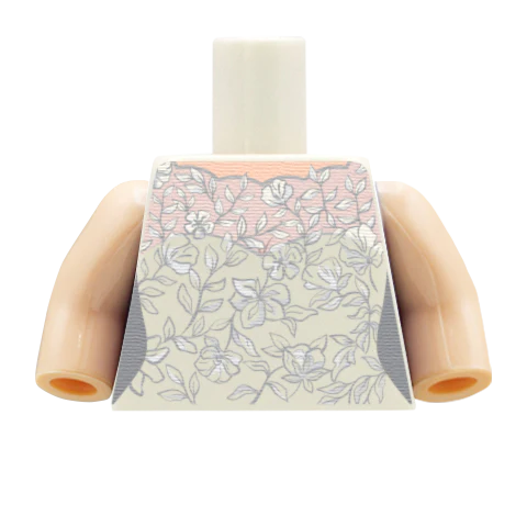 High Neck Diamond Back Wedding Dress - Custom Design Minifigure Torso - Image 4