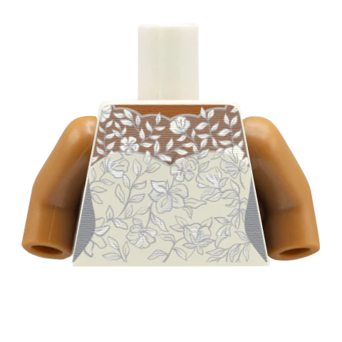 High Neck Diamond Back Wedding Dress - Custom Design Minifigure Torso - Image 6