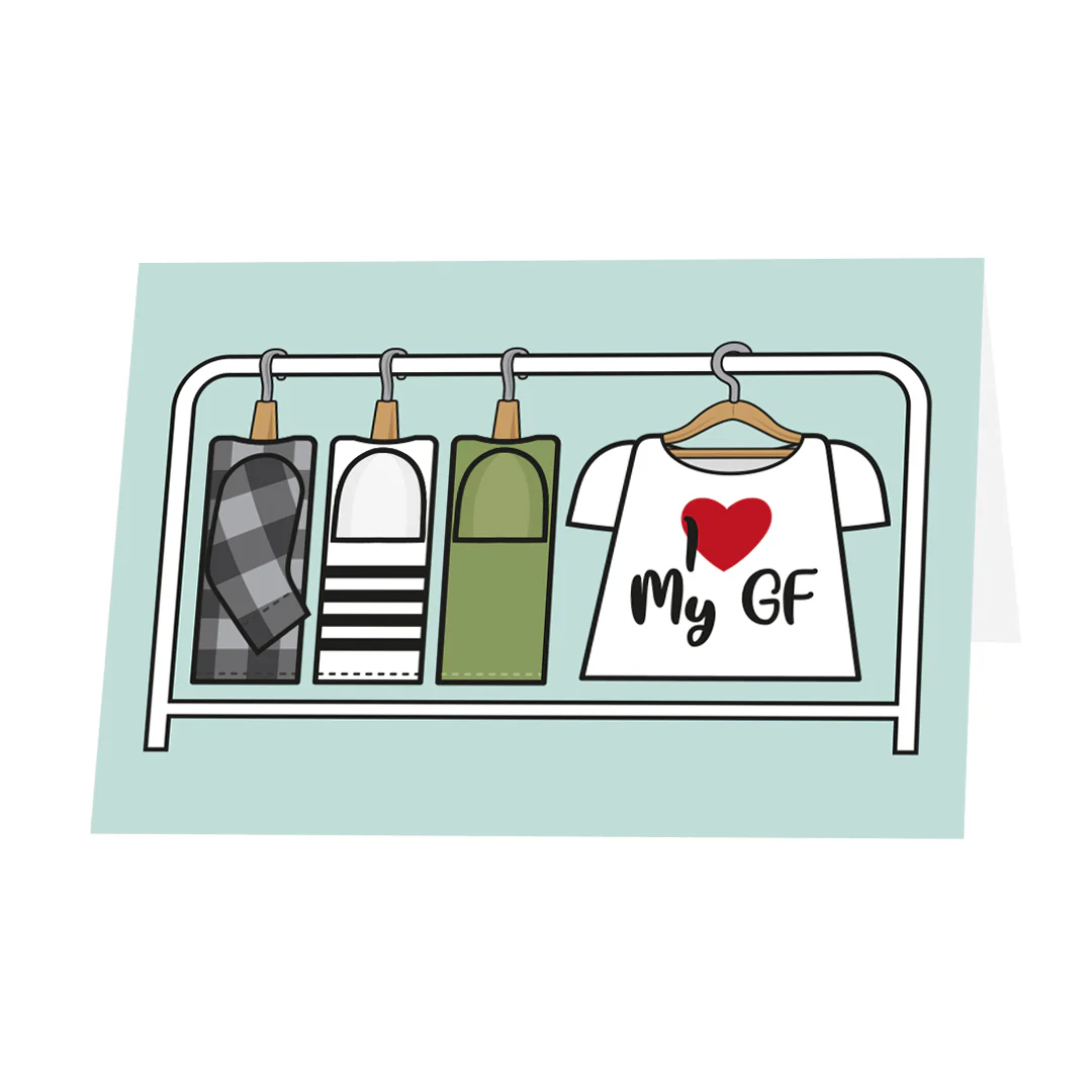 'I Heart My GF' Wardrobe - Greeting Card