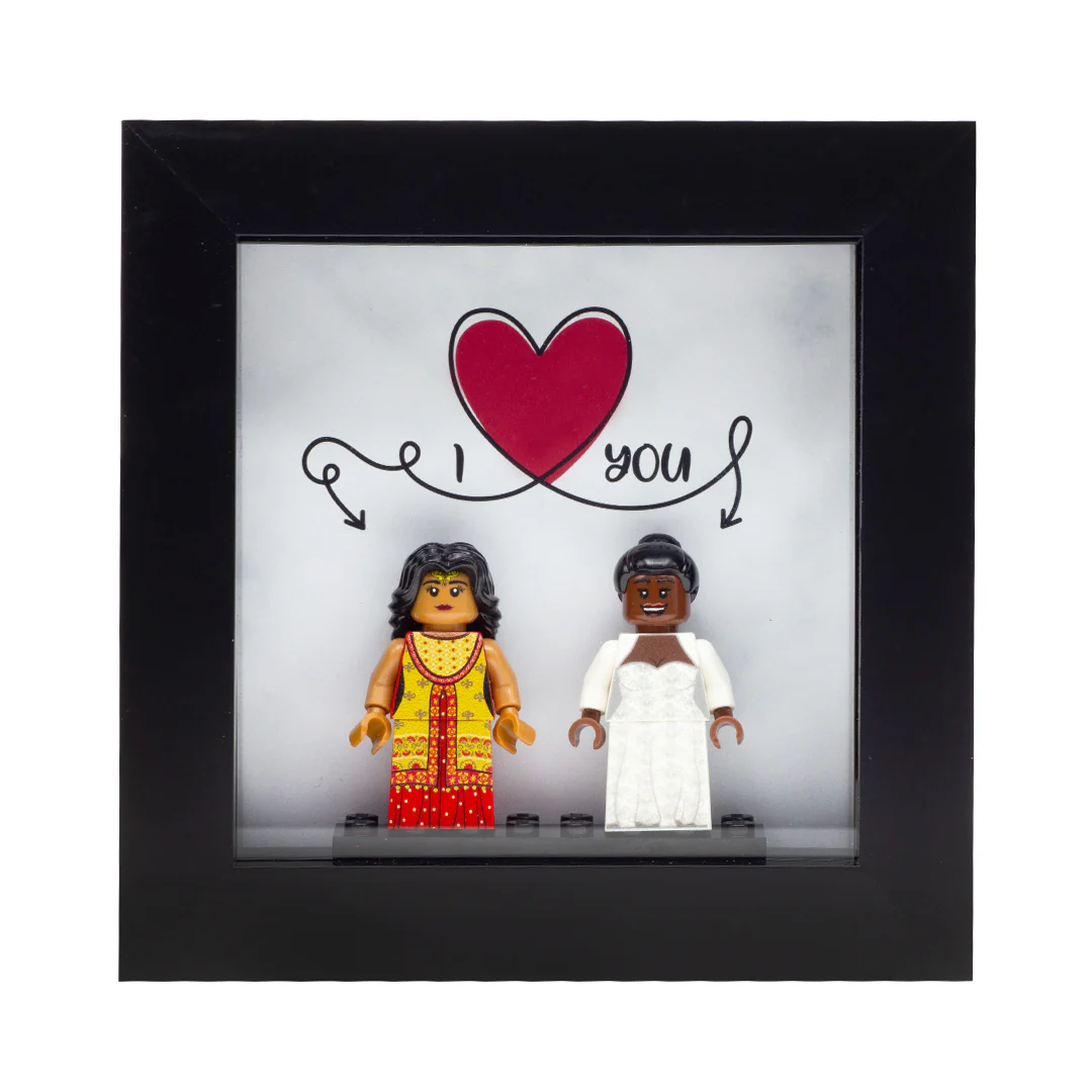 'I Heart You' Couples Frame - Custom Minifigure Display - Image 2