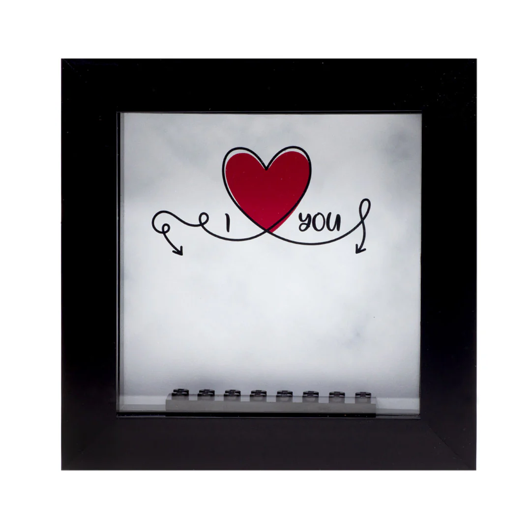 'I Heart You' Couples Frame - Custom Minifigure Display - Image 3