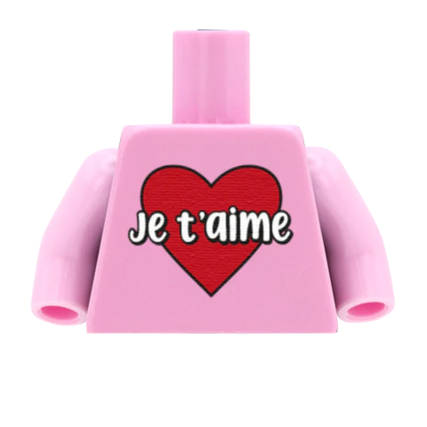 I Love You (French) - Custom Design Minifigure Torso