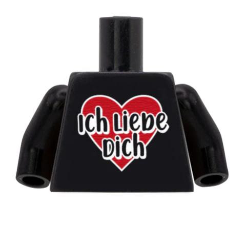 I Love You (German) - Custom Design Minifigure Torso
