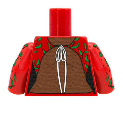 Leafy Maxi Dress Torso - Custom Design Minifigure Torso - Image 24