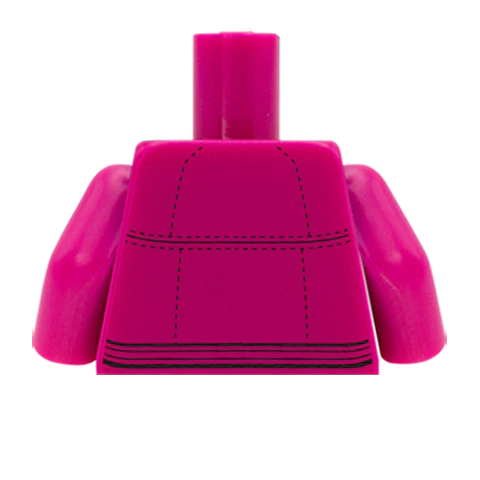 Leather Jacket Over Shirt - Custom Design Minifigure Torso - Image 43
