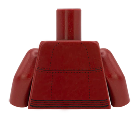 Leather Jacket Over Shirt - Custom Design Minifigure Torso - Image 44