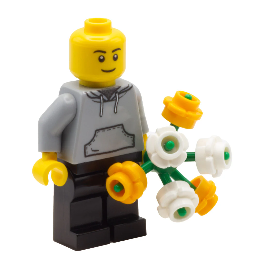 Bunch of Mixed Yellow/orange and White LEGO Flowers - Minifigure Accessory - Image 2
