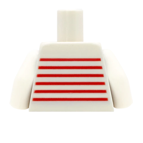 LEGO Red & White Striped Top - Lego Minifigure Torso - Image 2