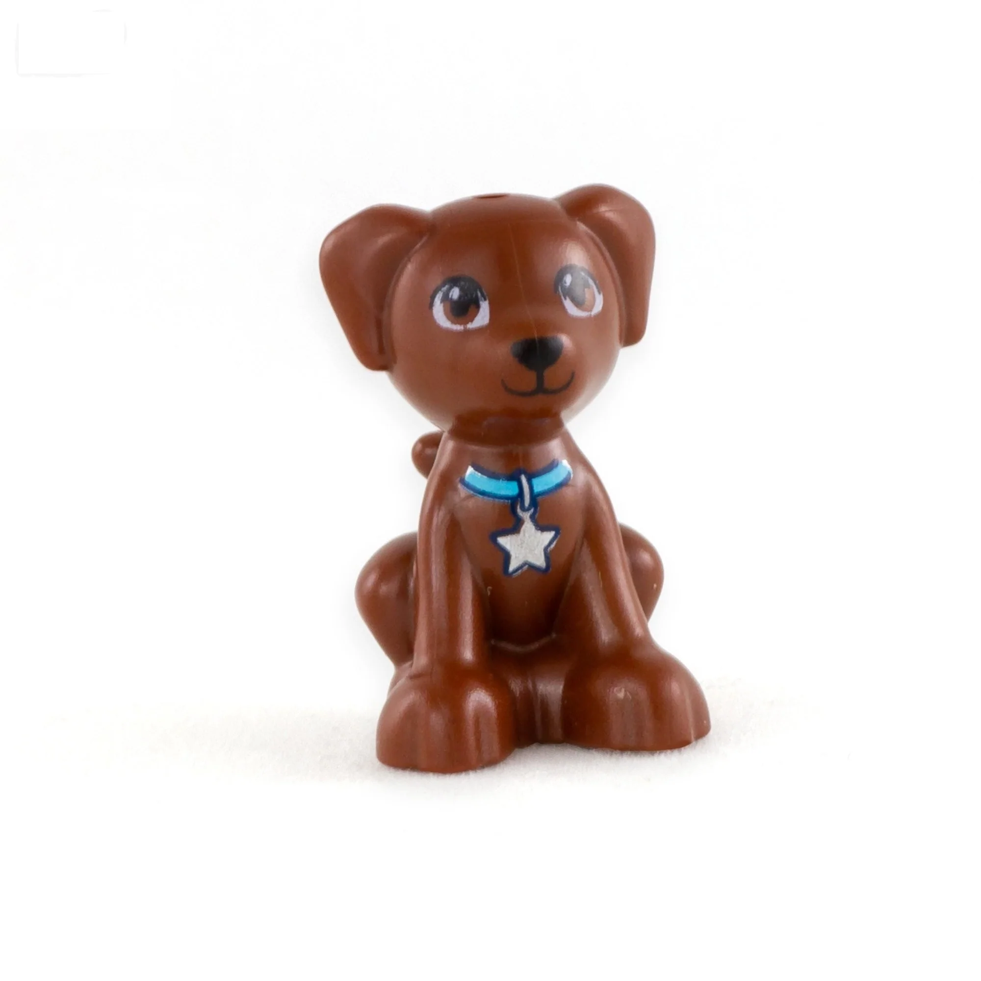LEGO Sitting Dog (Brown with Blue Collar)