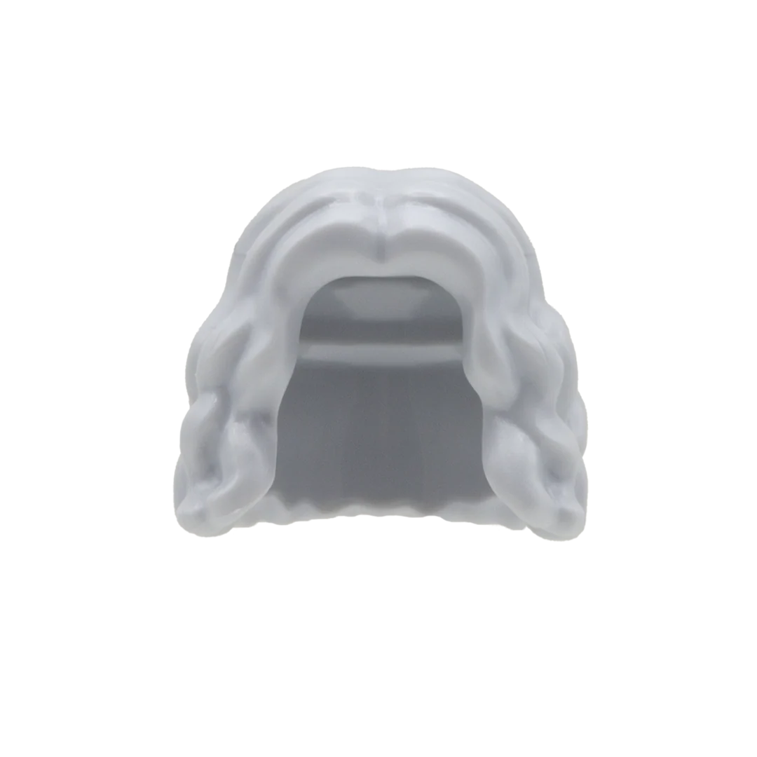 Light Grey Curly Cropped Hair - LEGO Minifigure Hair