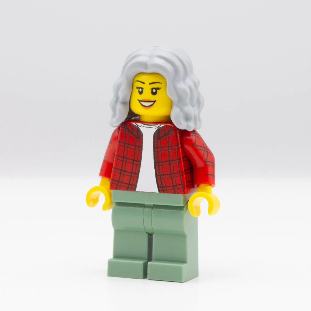 Light Grey Curly Cropped Hair - LEGO Minifigure Hair - Image 3