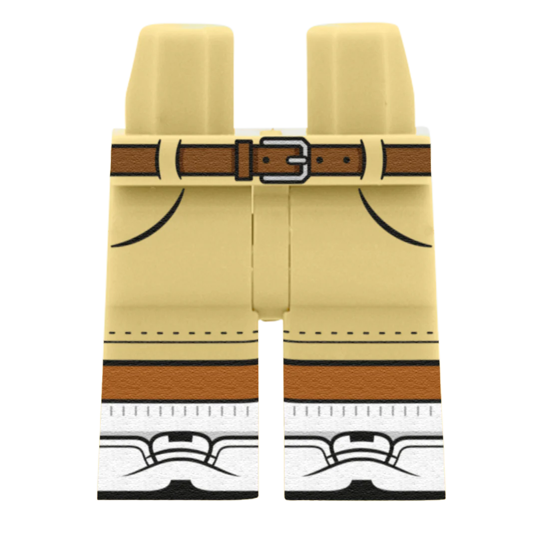 Light Tan Chino Shorts With White Trainers – Custom Printed Legs - Image 4