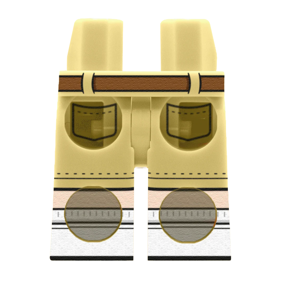 Light Tan Chino Shorts With White Trainers – Custom Printed Legs - Image 7
