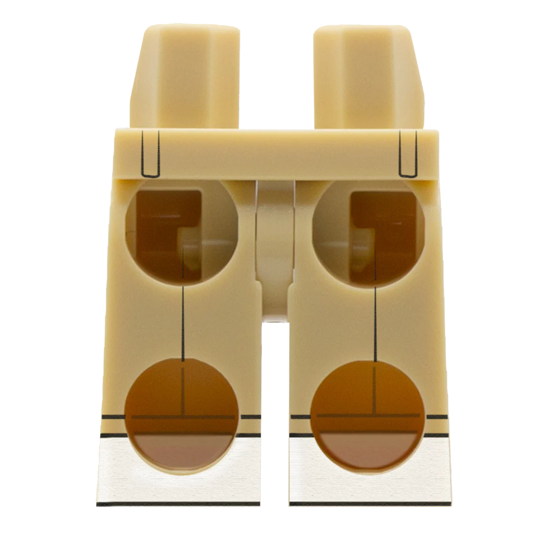 Light Tan Chinos With White Trainers - Custom Printed Minifigure Legs - Image 2