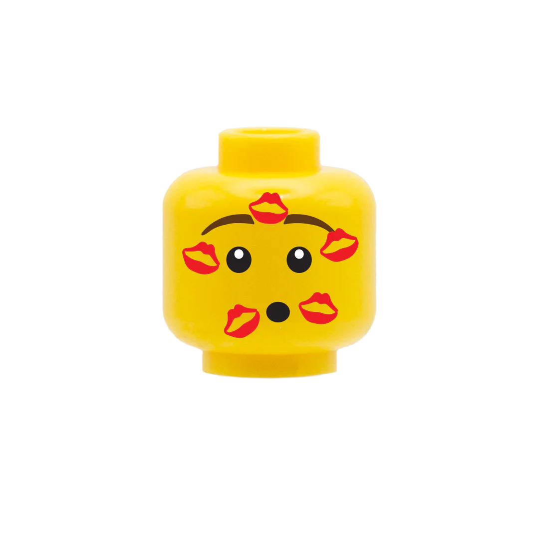 Lipstick Kisses - Custom Printed Minifigure Head - Image 2