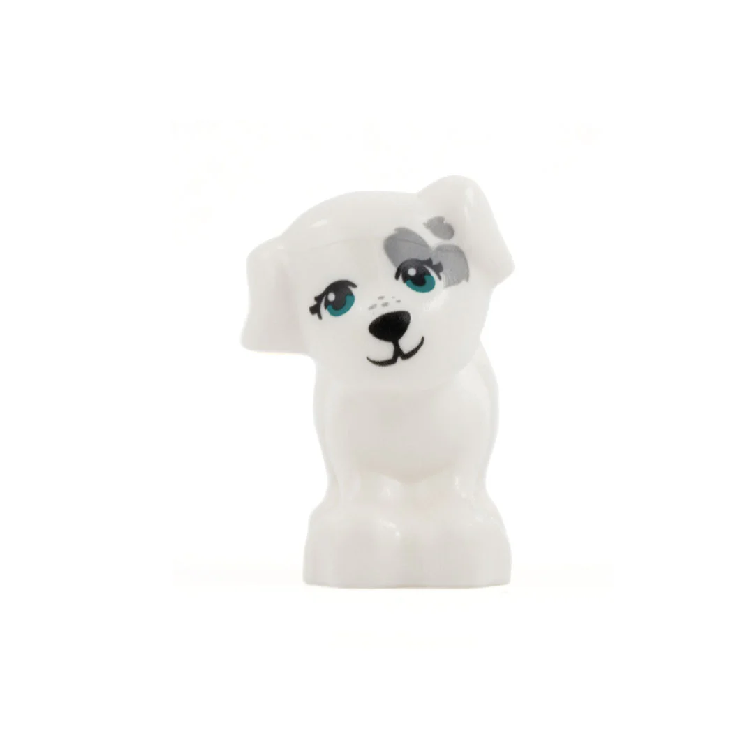 Little LEGO Dog (White with Grey Patches)