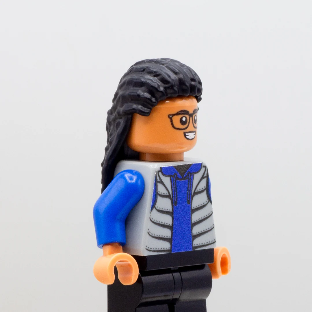 Black Locks Half Up - LEGO Minifigure Hair - Image 4