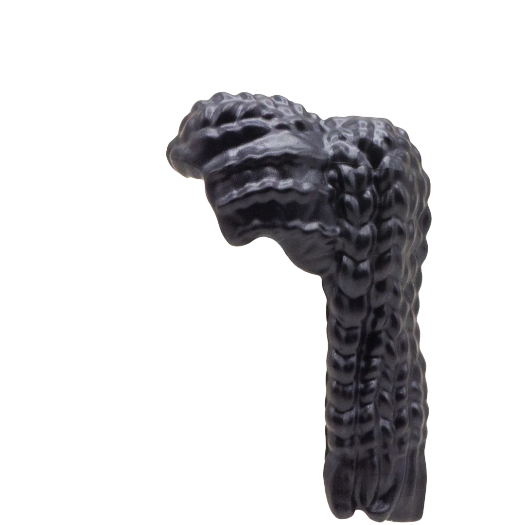 Long Black Braids with Cornrows - LEGO Minifigure Hair - Image 3