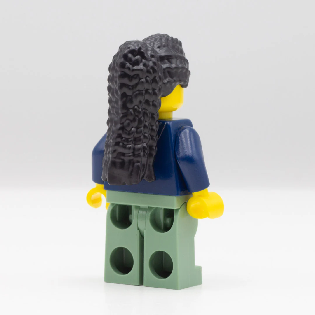 Long Black Braids with Cornrows - LEGO Minifigure Hair - Image 4