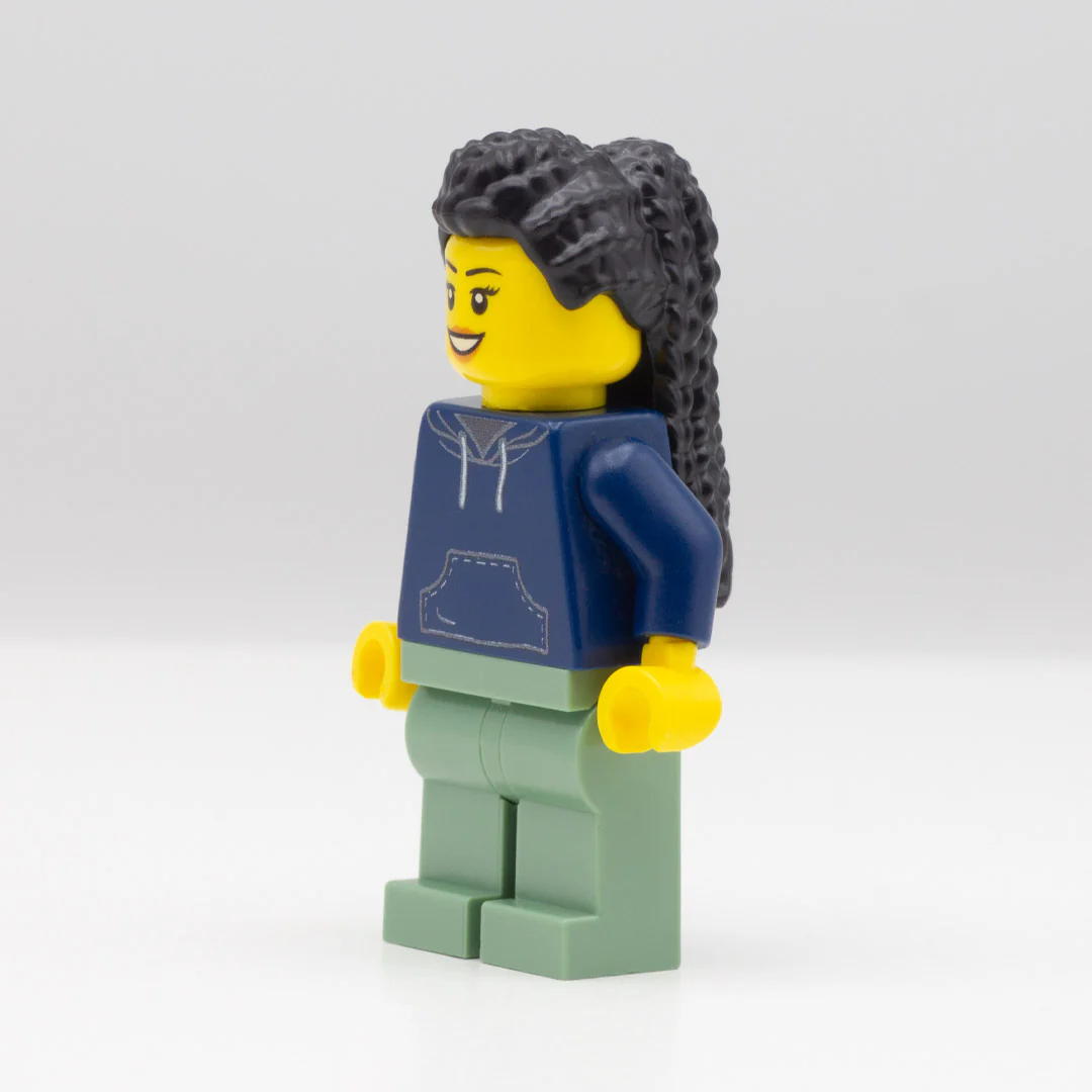 Long Black Braids with Cornrows - LEGO Minifigure Hair - Image 5