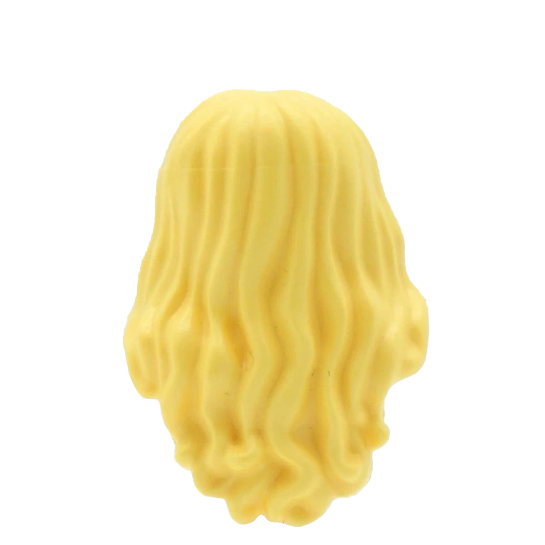 Light Blonde Long Curly Over the Shoulder - LEGO Minifigure Hair - Image 2