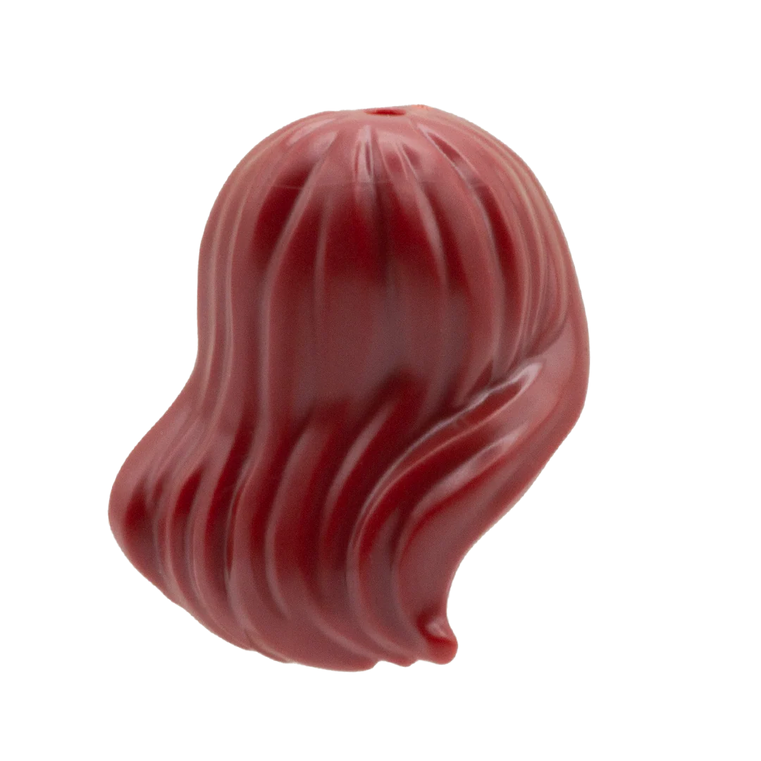 Long Dark Red Wavy Side Swept - LEGO Minifigure Hair - Image 2