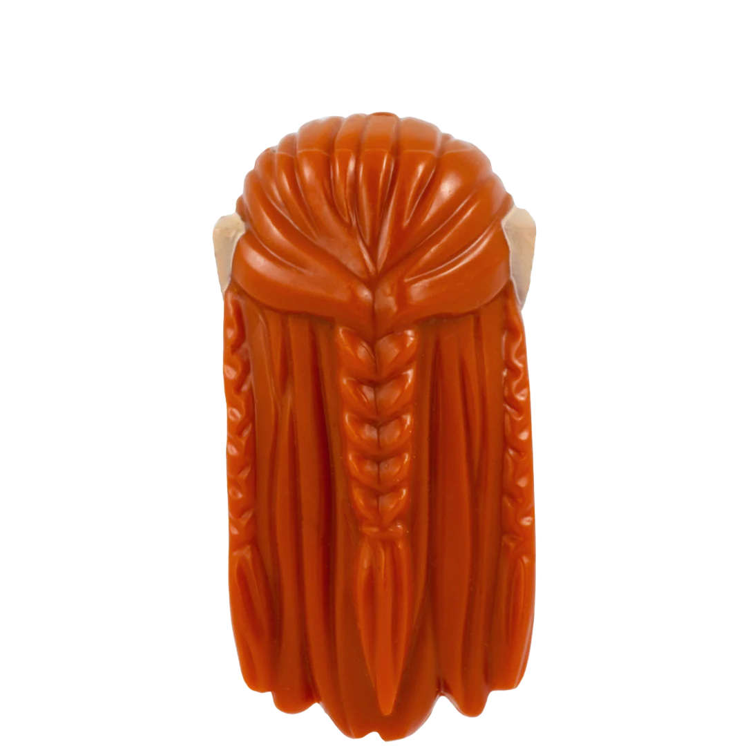 Long Ginger Hair with Light Skin Elf Ears - LEGO Minifigure Hair - Image 2