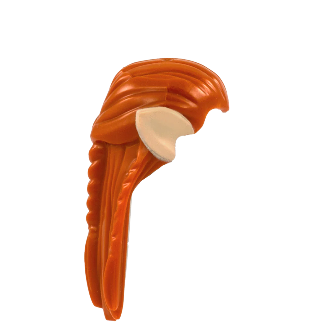 Long Ginger Hair with Light Skin Elf Ears - LEGO Minifigure Hair - Image 3