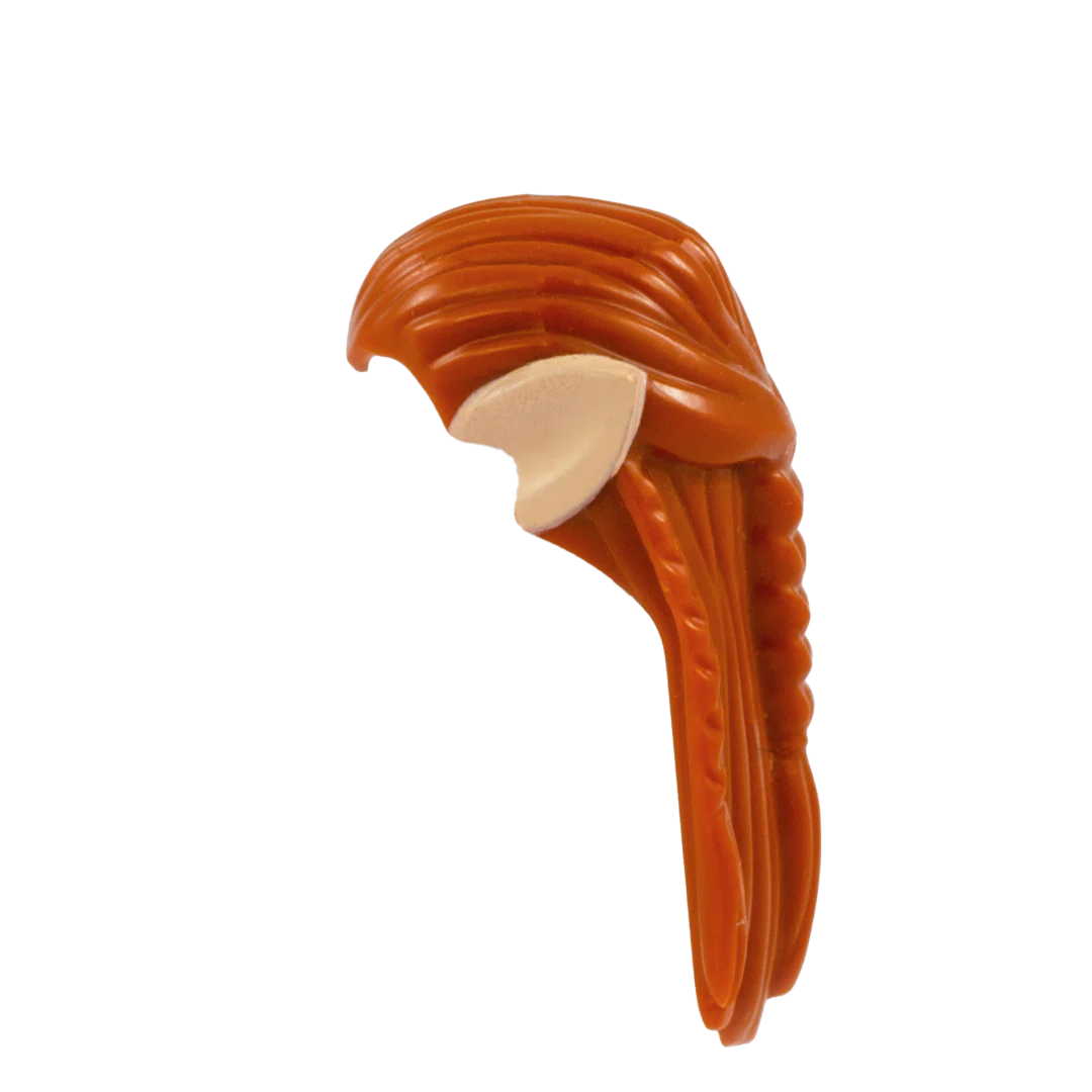 Long Ginger Hair with Light Skin Elf Ears - LEGO Minifigure Hair - Image 4