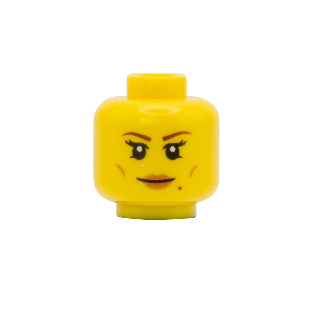 Lipstick Chiseled Cheekbones Angry / Smirk - LEGO Minifigure Head