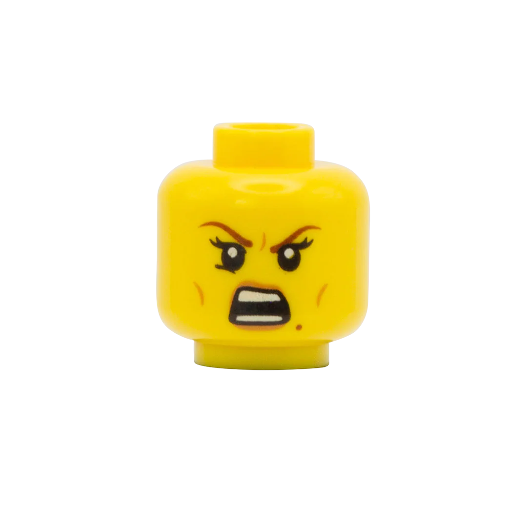 Lipstick Chiseled Cheekbones Angry / Smirk - LEGO Minifigure Head - Image 2