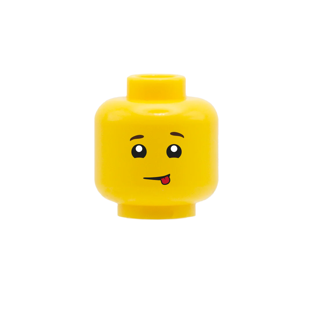 Child Head with Tongue Out - Custom Printed Minifigure Head - Image 2