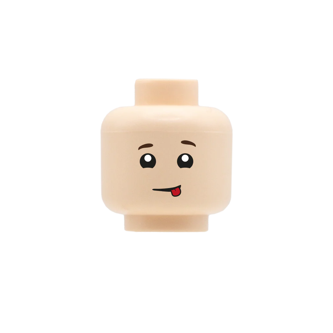 Child Head with Tongue Out - Custom Printed Minifigure Head - Image 3