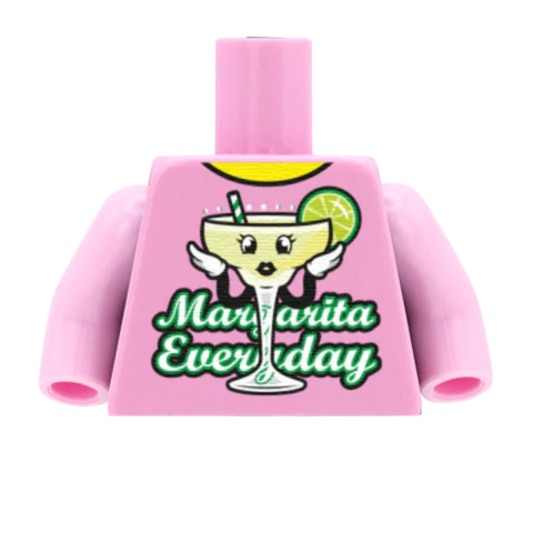 Pale Pink Margarita Everyday Graphic T-Shirt - Custom Design Minifigure Torso