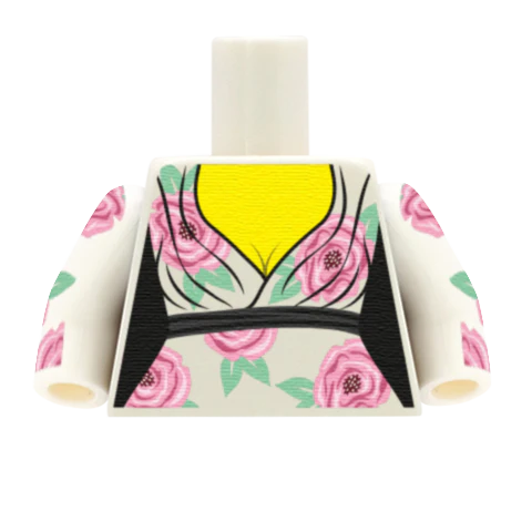 Rose Maxi Dress Torso - Custom Design Minifigure Torso