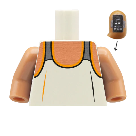 Men's Running Vest with Phone Armband - Custom Design Minifigure Torso - Image 16