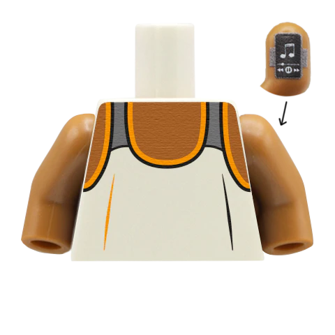 Men's Running Vest with Phone Armband - Custom Design Minifigure Torso - Image 17