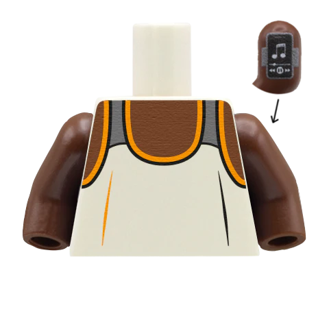 Men's Running Vest with Phone Armband - Custom Design Minifigure Torso - Image 18