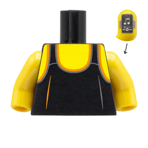 Men's Running Vest with Phone Armband - Custom Design Minifigure Torso - Image 4