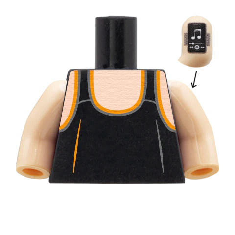 Men's Running Vest with Phone Armband - Custom Design Minifigure Torso - Image 5